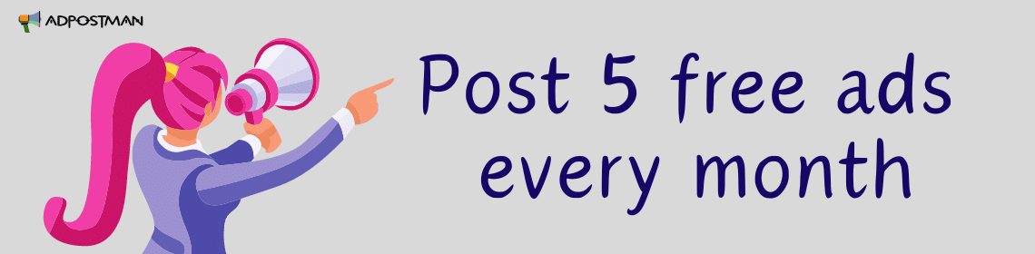 Post 5 free ads every month with adpostman