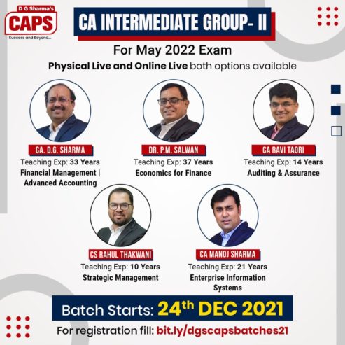 CA Intermediate Coaching in Nagpur – D G Sharma’s CAPS