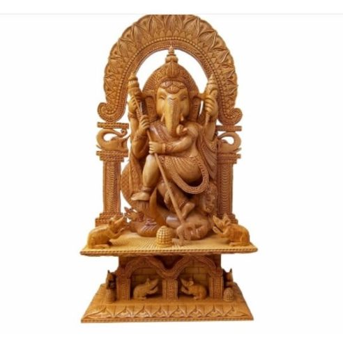 Wooden Lord Ganesh Idol 21 Inch