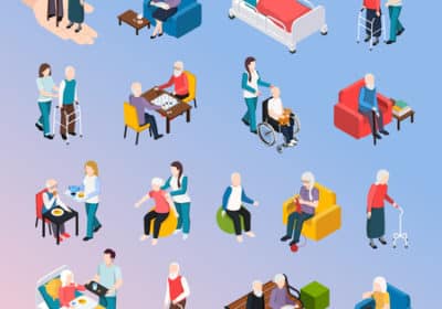 113266036-elderly-people-nursing-home-residents-isometric-icons-set-with-medical-care-physical-activities-assi