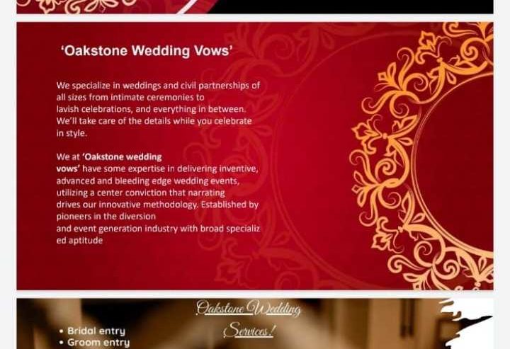 Oakstone Weddings Vows – Wedding Planning Service
