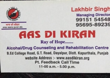 Best Addiction Treatment Center in Amritsar – AAS DI KIRAN