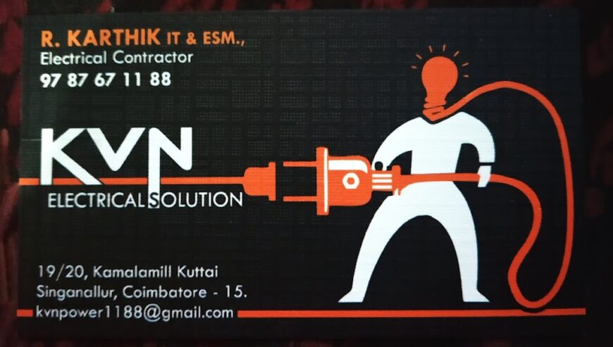 Top Electricians in Singanallur, Coimbatore | KVN Electrical Solutions