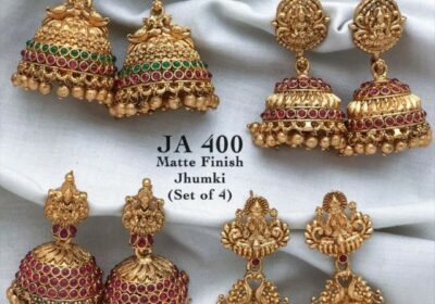 JA 400 Matte Finish Jhumki (Set of 4) | Buy South Indian Jewellery