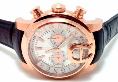 Buy Aigner Bari Rose Gold Black Leather Chronograph Mens Watch Online | Giftwatches Boutique