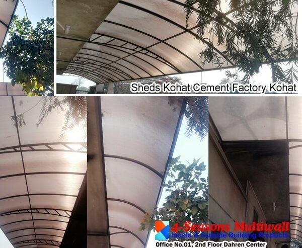 Sun Sheds Roofing with Poly Carbonate Sheet in Lahore, Pakistan | 4-Seasons Multiwall