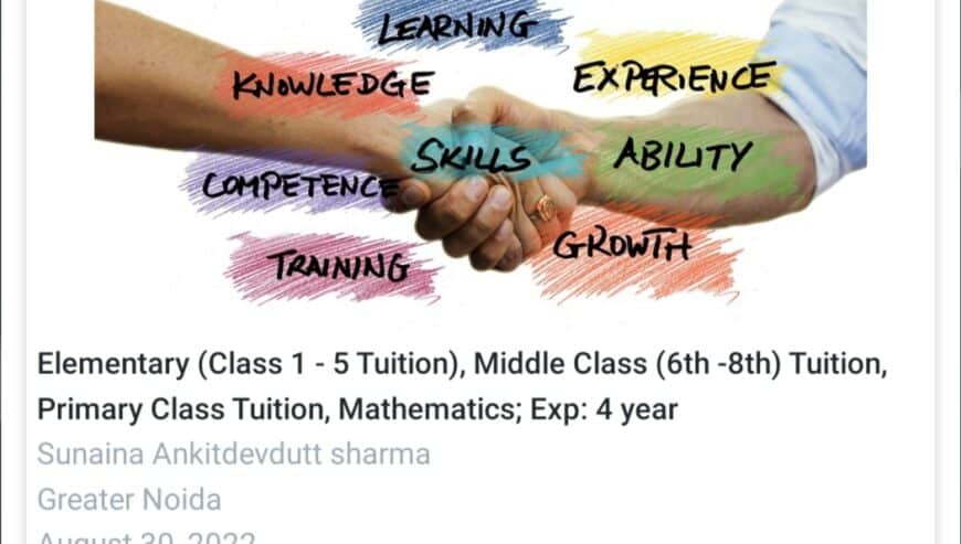 Available Tuition Classes For Class 3rd To 8th in Greater Noida