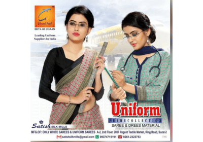 Best Uniform Saree Retailer in Surat | Satish Silk Mills