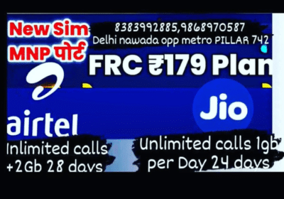 Buy Airtel 4G, JIO 4G New Sim and MNP Port in Just 180/- in Burari, Delhi