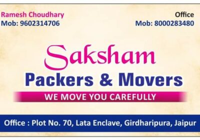 Best Packers and Movers Services in Jaipur, RJ | Saksham Cargo
