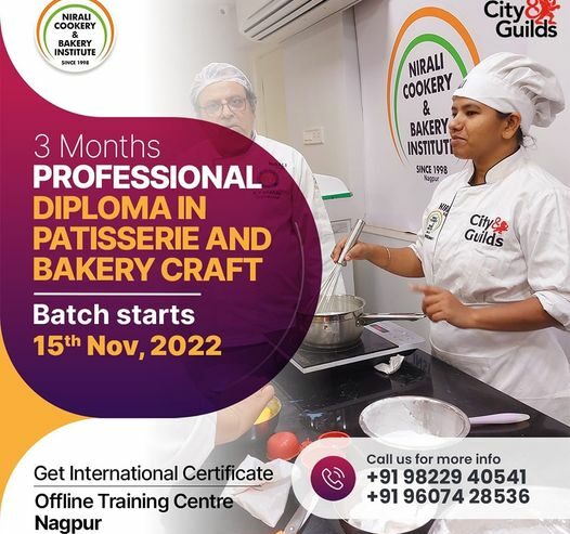 Get International Diploma in Patisserie & Bakery Craft in Nagpur | Nirali Cookery & Bakery Institute