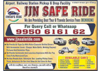 Best Cab & Taxi Services in Jhunjhunu, RJ | JJN Safe Ride
