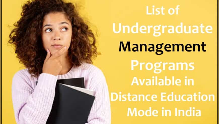 List of Undergraduate Management Programs Available in Distance Education | SPIMS