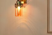 Antique Cylindrical Embellished Glass Wall Sconce | FosLighting.in