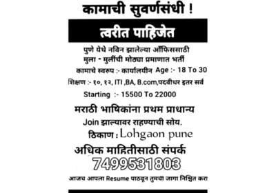 Back & Front Office Jobs Vacancy in Pune