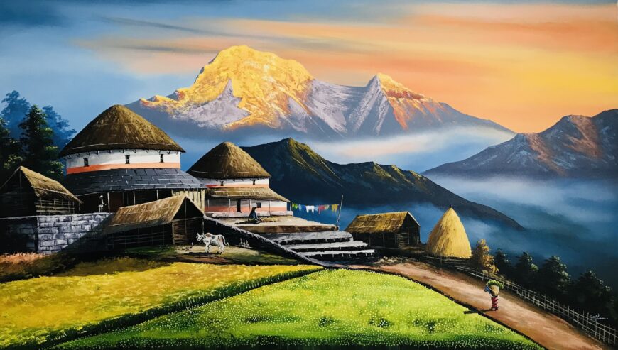 Handmade Painting Nepal Village | G Art Gallery