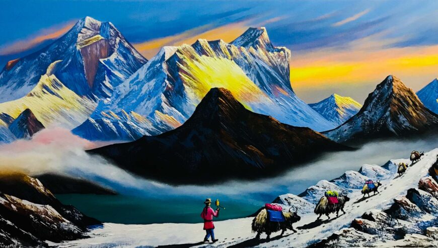 Buy Everest Handmade Painting Yello Tone
