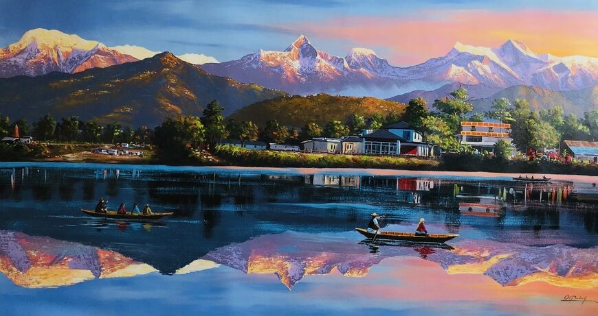 Buy Pokhara Nepal Handmade Painting