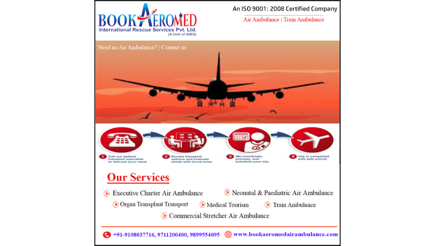 Book Aeromed Air Ambulance Service in India To Relocate