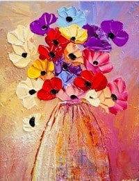 Original Handmade Floral Paintings For Sale Created By Artist Osnat Tzadok