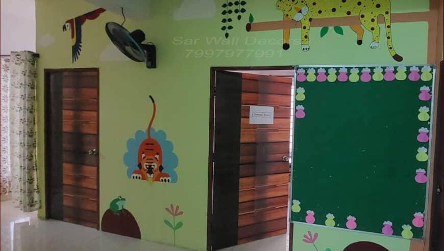 Autism Center Cartoon Wall Painting in Kondapur | Sar Wall Decors