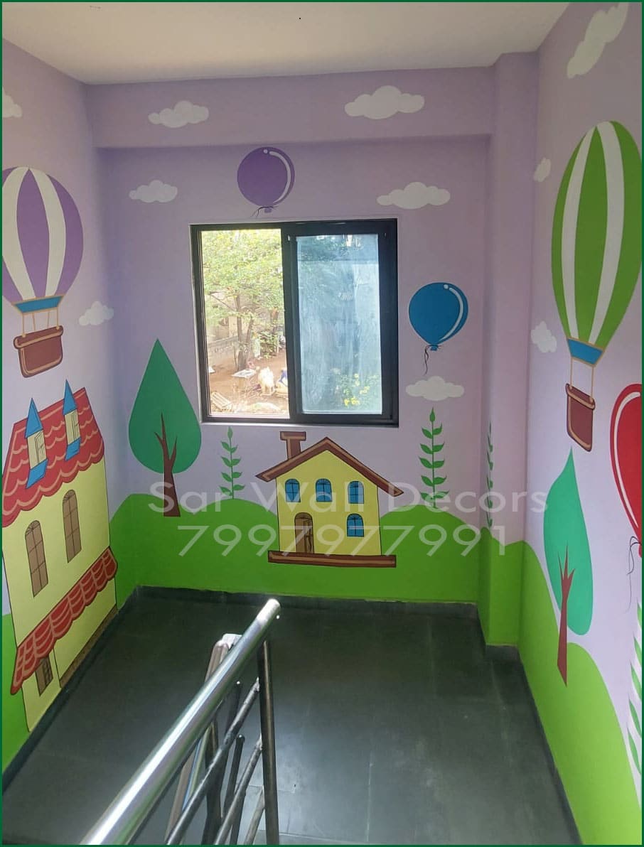 School Classroom Front Wall Painting Ideas From Kharmanghat | Sar Wall Decors