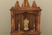 Rosewood Wooden Temple (Mandir) with 3 Dom & Two Drawer | Numerique Furniture