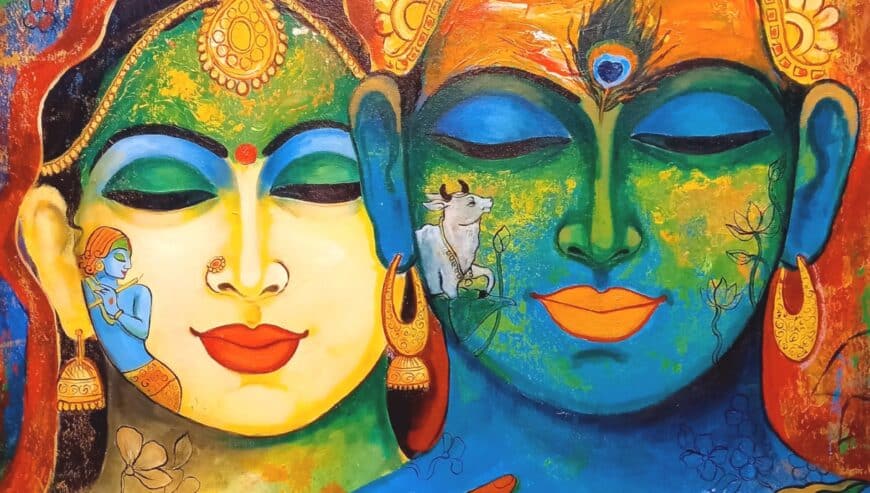Radha Krishna Canvas Painting | The Form Art