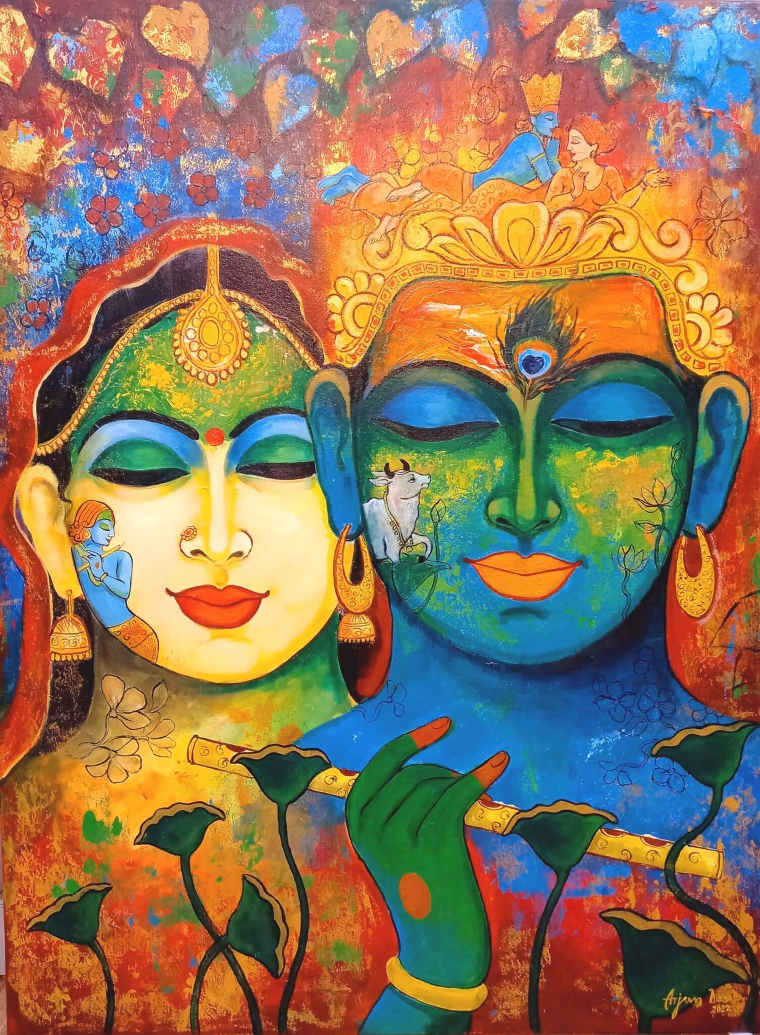 Radha Krishna Canvas Painting | The Form Art