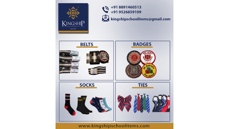 High-quality School Uniform Products & Accessories By Kingship School Items Kerela
