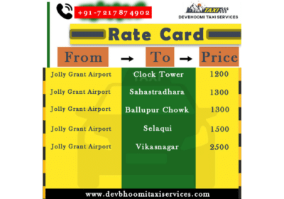 Dehradun Airport Taxi Services | Dev Bhoomi Taxi Services