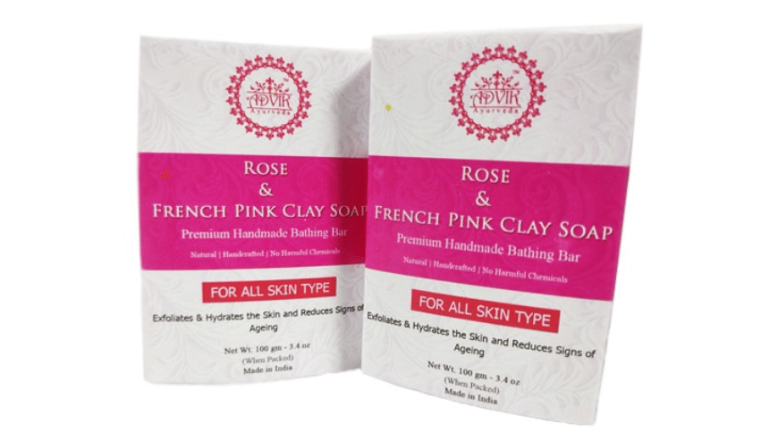 Rose-French-Pink-Clay-Soap-For-Skin-Whitening-Advik-Ayurveda