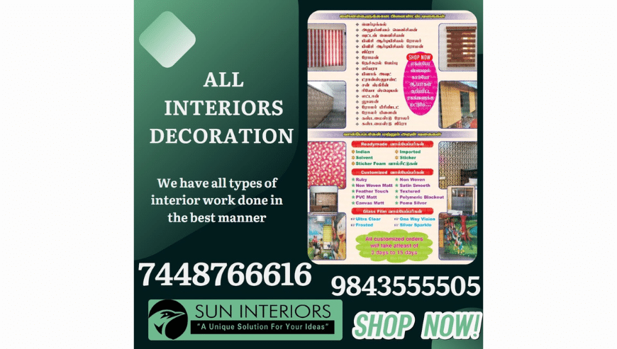 Customized All Interiors Work Sun Interiors Theni