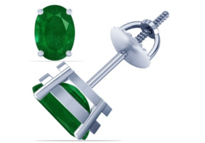 Buy Oval Cut Emerald Stud Earrings From GemsNY