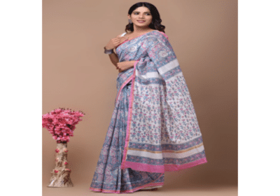 Buy Pure Chanderi Silk Saree | Blockart