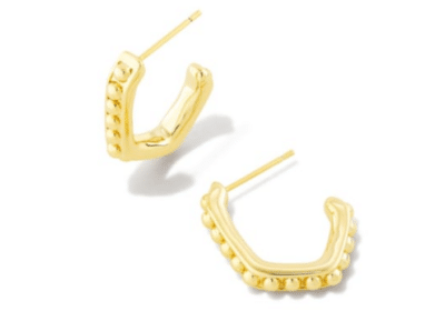 Buy 14k Yellow Gold Plated Brass Beaded Huggie Fashion Earrings | Jimkryshak.com