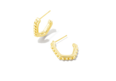 14k Yellow Gold Plated Brass Beaded Huggie Fashion Earrings in USA | Jim Kryshak Jewellers