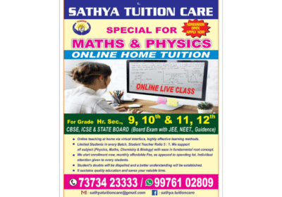 Online Tuition For Maths and Physics in Tiruchirappalli | Sathya Tution Care