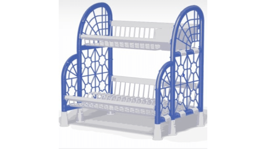 Buy Stacko Dish Rack Large 2 Steps Paste Blue and White Colour in USA