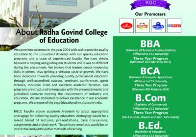Admission in BBA BCA and B Ed | Radha Govind College of Education Greater Noida