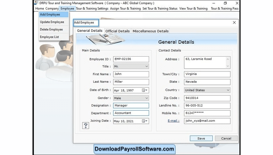 Employee Tour and Training Management Software | Download Payroll Software