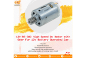 12v RS 380 High Speed Dc Motor with Gear For 12v Battery Operated Car | Electronics Spice