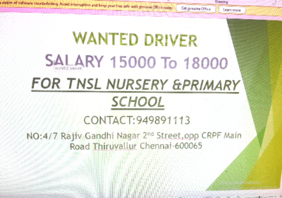 School Van Driver Job in Thiruvallur