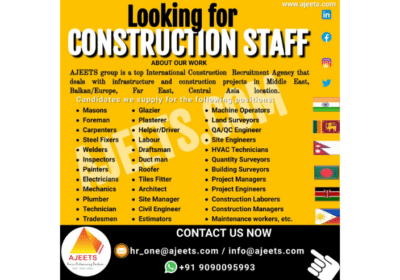 Best Construction Agencies For Indian Workers | Ajeets