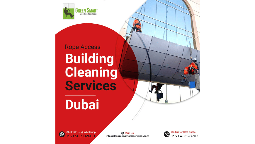 Rope Access Building Cleaning Service in Dubai | Green Smart Technical