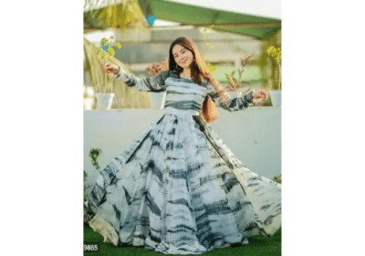 Buy Indo Western Beautiful Georgette Digital Print Ethnic Gown Online | Myshopprime.com