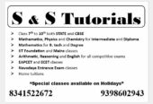 Tuitions Available For All Classes in Kakinada | S and S Tutorials