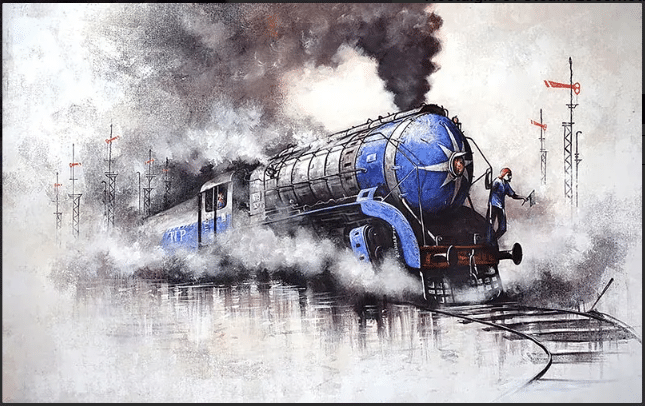 Best Steam Locomotive Paintings Artist Kishore Pratim Biswas