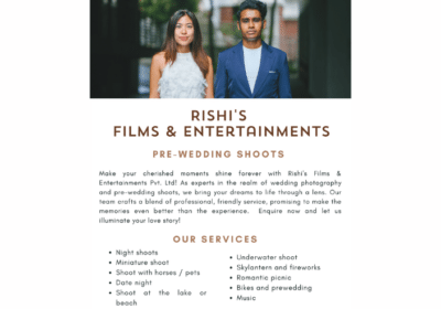Photography and Pre Wedding Shoots in Bengaluru | Rishi’s Films and Entertainments