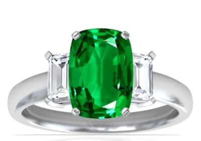 cushion-cut-three-stone-emerald-ring